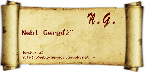 Nebl Gergő névjegykártya